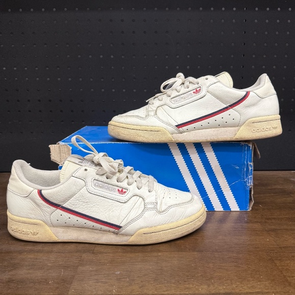 Used W/ Damaged Box! Adidas Continental 80 White Casual Sneaker Size 10 - Picture 1 of 6
